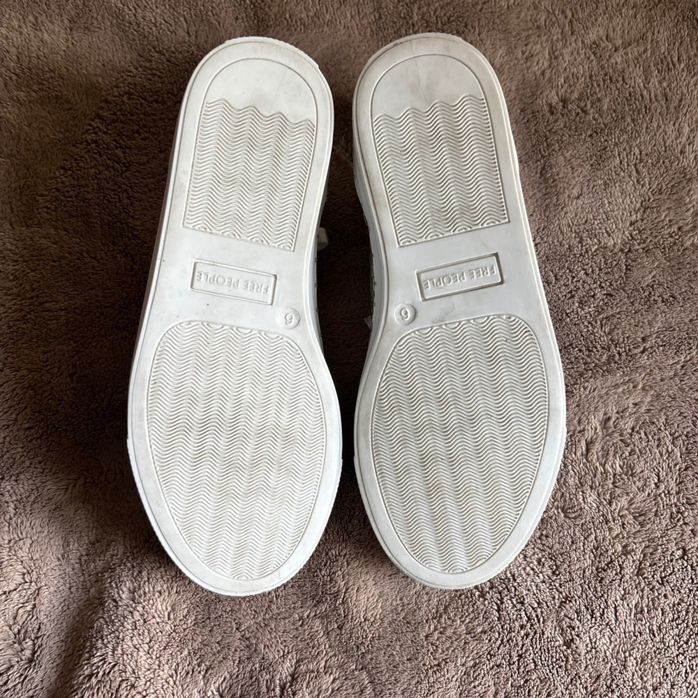 Free People Silver Metallic Leather Espadrille Platform Sneakers 0004783487 6 - Picture 8 of 8